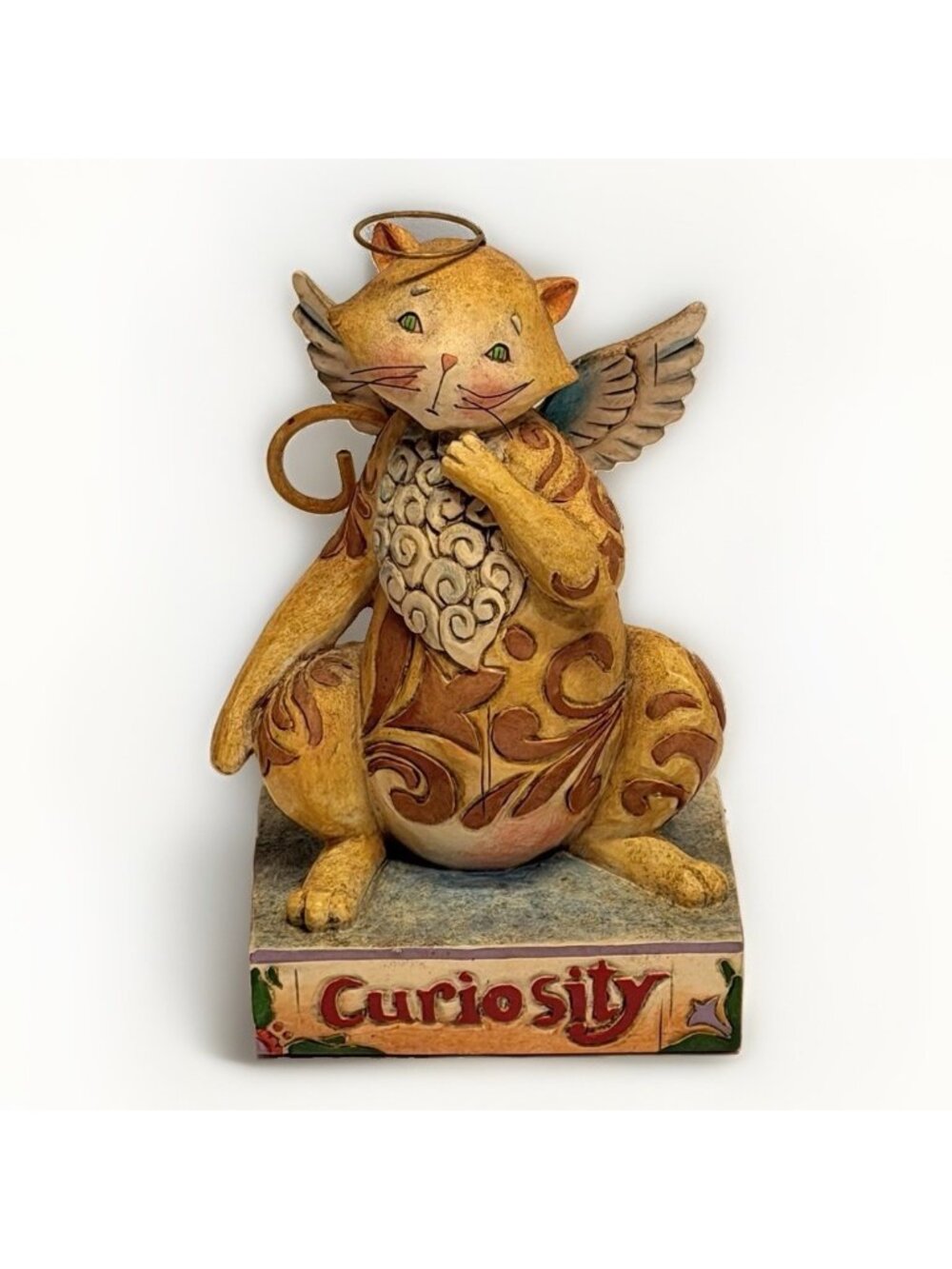 Jim Shore Heartwood Creek “Curiosity” Cat Angel Halo Figurine 2006 V4006928